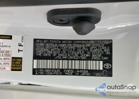 2021 Toyota Prius Le from USA, damaged, VIN JTDL9MFU3M3027380